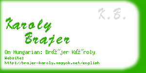 karoly brajer business card